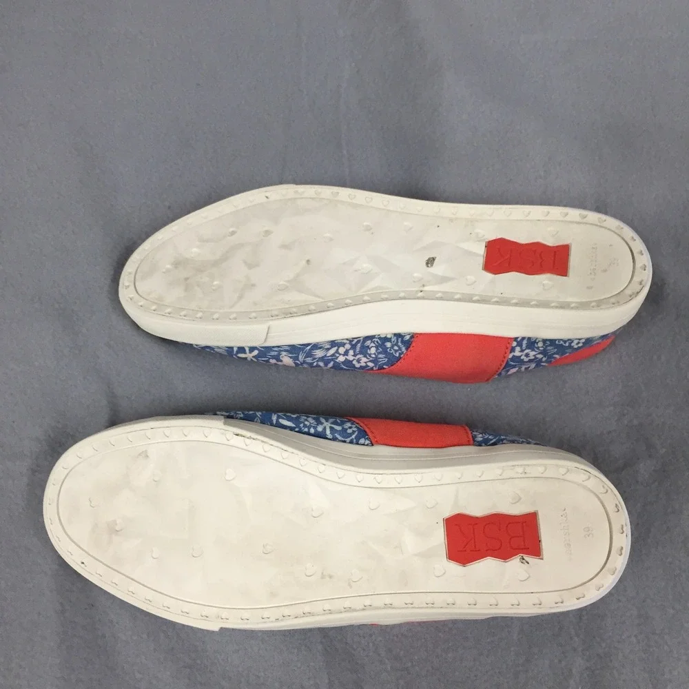 Bershka Floral Canvas‎ Sneakers Coral Blue Lace Up Low Top EU 39 2907/031/202